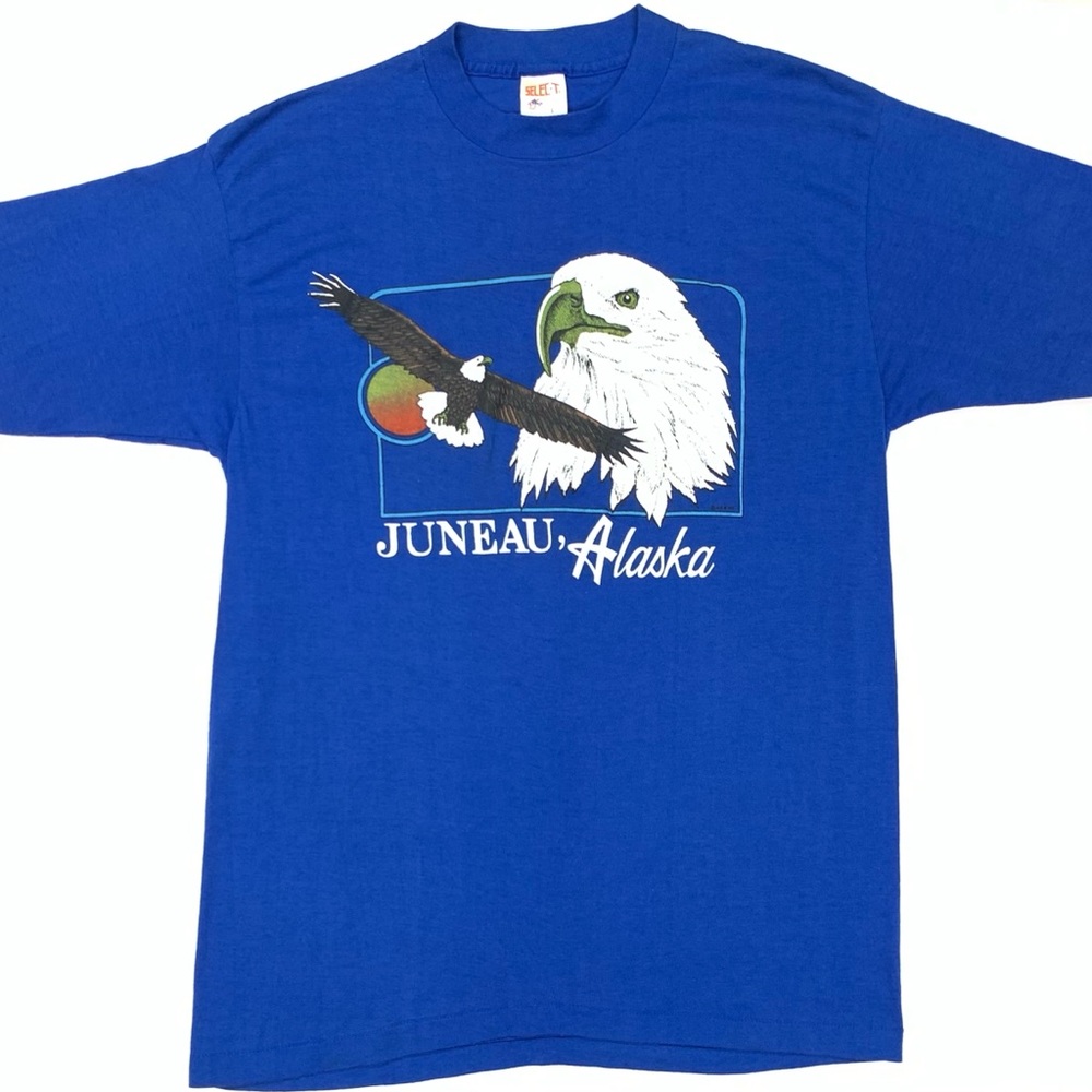 VTG 80s Juneau Alaska Single Stitch Eagle Shirt US